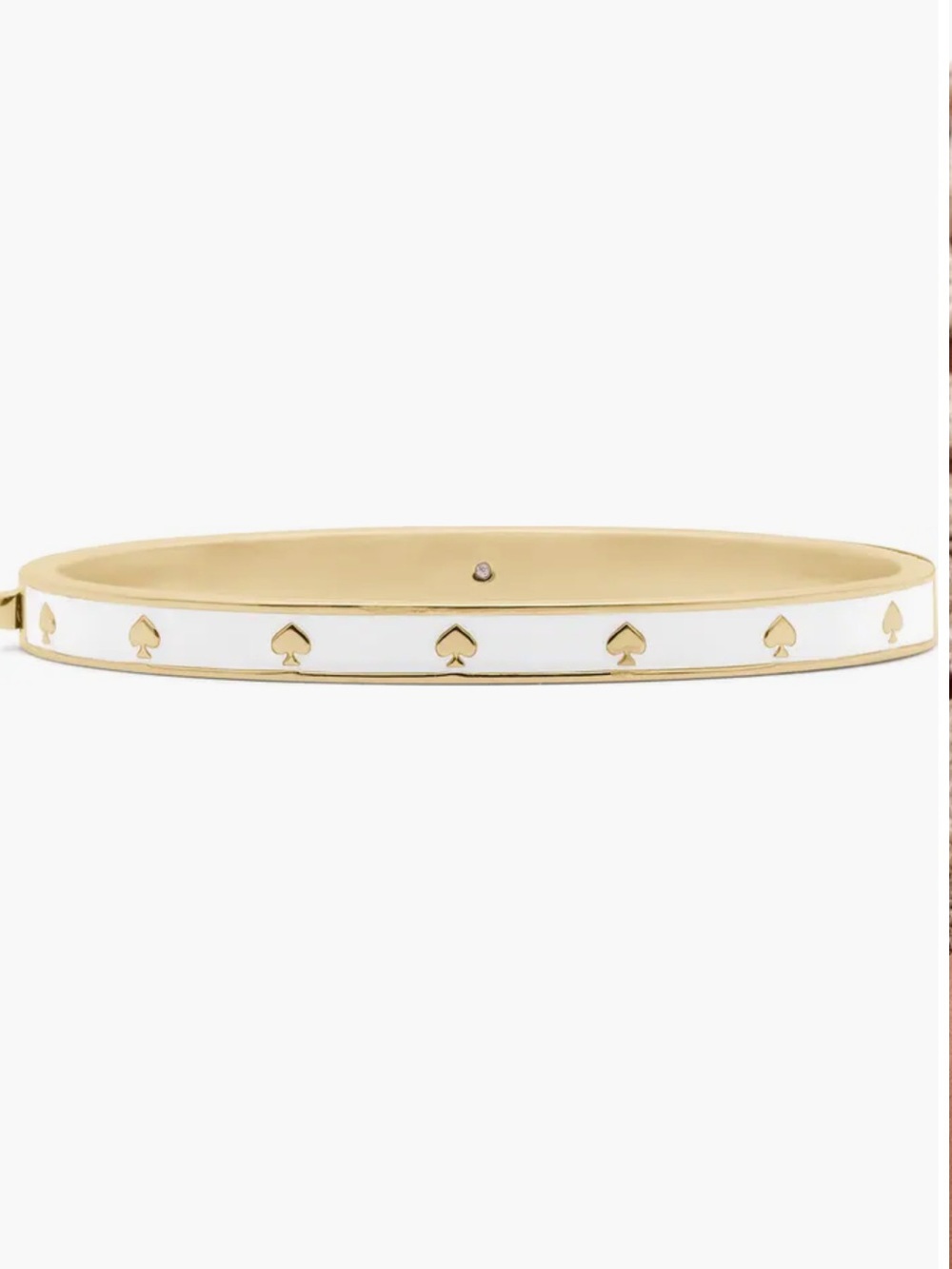 NWT Kate Spade New York The Spade Enamel Hinged Bangle Bracelet (WHITE)